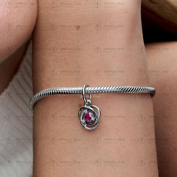 Pandora Pink Eternity Circle Dangle Charm - Picture 4 of 6